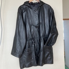 予約済j517 ラムレザーダッフルコート　M 