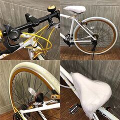 ss5648未使用品クロスバイクホワイト×ゴールドLIG MOVE 700Cリグ自転車