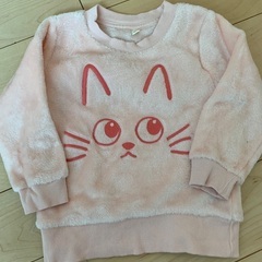 ねこ　起毛トレーナー90