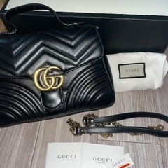 GUCCI グッチ 〔GGマーモント〕ミニ トップハンドルバッグの画像