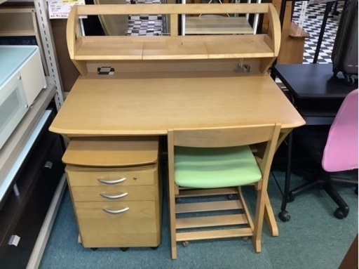 【リサイクルサービス八光】カリモク家具　学習デスクセット