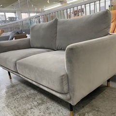 愛品館 江戸川店】LOWYA（ロウヤ）ベルベット調 2Pファブリックソファ