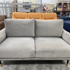 愛品館 江戸川店】LOWYA（ロウヤ）ベルベット調 2Pファブリックソファ