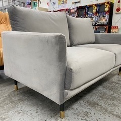 愛品館 江戸川店】LOWYA（ロウヤ）ベルベット調 2Pファブリックソファ