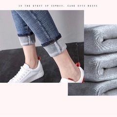 【新品】サイズS女性のジーンズ暖かいぬいぐるみベルベットフリーススリムレギンスジェギング、女性の冬の厚手のパンツ、暖かいフリースデニムレギンスの画像