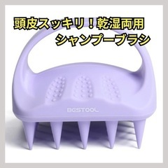 マッサージブラシ ヘアケアブラシ 紫 乾湿両用 抜け毛予防 1点...