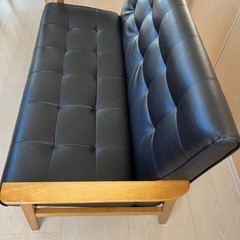 2シーター　フェイクレザーソファの画像