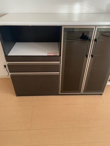 食器棚　古賀家具カウンターゼブラBK キッチンボード　美品