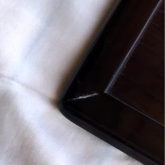 コタツ板 欅 けやき　90cm 正方形　縁あり焦げ茶色　両面タイプ　少々キズ汚れありの画像