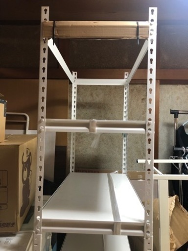 スチールラック　白　棚タイプ