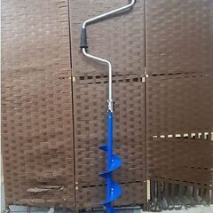 【替刃付き ワカサギ釣りなどにどうぞ!! アイスドリル】ドリル径約14.8cm 折りたたみ式 ハンドドリル 氷ドリル わかさぎ釣り 釣具 札幌 北20条店の画像