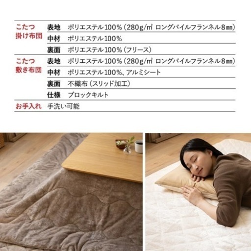 こたつ布団　掛敷セット