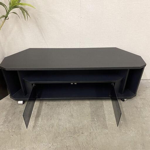 14390 キャスター付コーナーテレビ台 ガラス扉 ◇大阪市内・東大阪市他