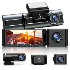 ドライブレコーダー　前中後カメラ　4K 広角レンズ　駐車監視　G...