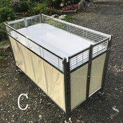 中折れスチールワゴン、陳列ワゴン、ワゴンセール用ワゴン、4台セット、の画像