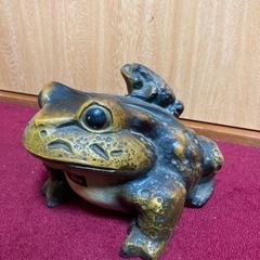 カエル 蛙 貯金箱 親子蛙 かえる 置物 陶器 の画像