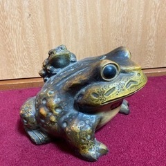 カエル 蛙 貯金箱 親子蛙 かえる 置物 陶器 の画像