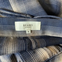 BEAMS HEART ネイビー チェックロングワンピースの画像