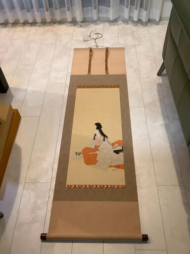 11月29日迄！上村松園 静 リトグラフ 掛け軸 限定200 小学館 上村松篁承認