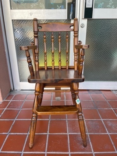 【値下げしました！】飛騨の家具 ヒダ・ダイネット 高級ベビーチェア テーブル付 天然木 ハイチェア キッズチェア ダイニングチェア 子供椅子 飛騨産業