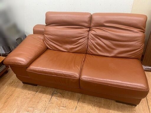 ０円スタート！IDC大塚家具 ソファ 全体サイズ約W1800×D960×H900mm SH450mm USED品現状渡にて 引取のみ！