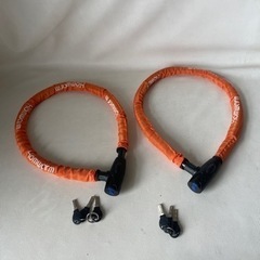 Homwarm ワイヤーチェーンロック バイクロック 2本 バイ...