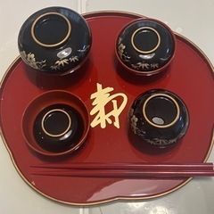 アイプラス お食い初めお祝膳 黒内朱 松竹梅 女の子用