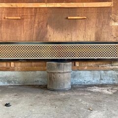 組子長欄間　七宝柄の木工細工　昭和レトロの建具の画像