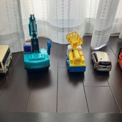 おもちゃ　こども　働く車　バス　ショベルカー　高所作業車　フォークリフト　まとめての画像