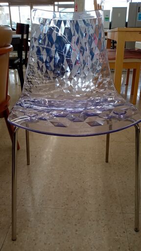 ★ジモティ割あり★ Calligaris チェアー クリアパープル H80.5×D47.8×W44 クリーニング済み TJ2440