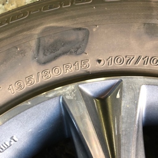 ハイエース 純正アルミホイール＋タイヤ 195/80R15 1本