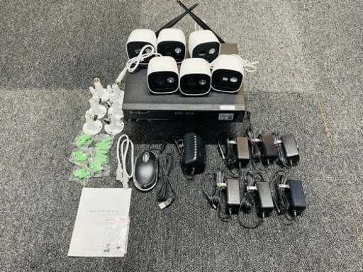 防犯カメラセット 6台カメラ 屋外 IP66防水 監視カメラ 遠隔監視\u0026動体検知 暗視撮影 多彩な録画モード 正規品SriHome-