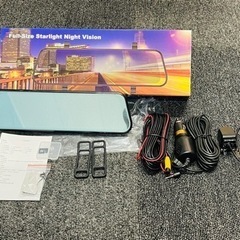 【新品】ドライブレコーダー ミラー型日本語 前後カメラ 1200万画素 10インチ 赤外線暗視 衝撃録画 録音機能 32Gカード 付き