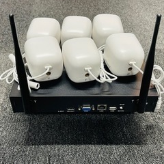 防犯カメラセット 6台カメラ 屋外 IP66防水 監視カメラ 遠隔監視 動体検知 暗視撮影SriHome日本正規独占代理 【1TB HDD内蔵】の画像