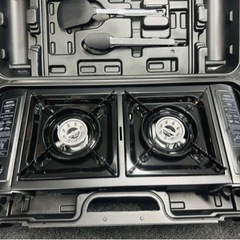 【最高品質】新型カセットストーブ カセットコンロ 耐荷重30kg 強火力2.5kW×2 強火力コンロ 防風 ガスボンベ式 2連 アウトドアの画像