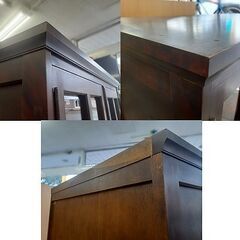 札幌【北海道民芸家具 キャビネット】アンティーク調デザイン 樺材 2枚