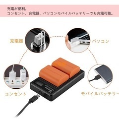 Vemico LP-E6/LP-E6N バッテリー LCD付き充電器 2個互換バッテリー 大容量2100mAh Type-c USB ステーション バッテリー保護ケース 収納バック 新品 未使用の画像