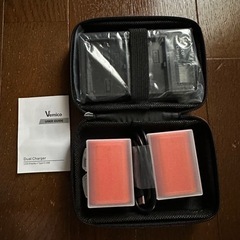 Vemico LP-E6/LP-E6N バッテリー LCD付き充電器 2個互換バッテリー 大容量2100mAh Type-c USB ステーション バッテリー保護ケース 収納バック 新品 未使用の画像
