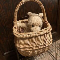 ラタン　かご　スクエア　カントリー　インテリア　収納　カゴバック　の画像