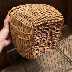 ラタン　かご　スクエア　カントリー　インテリア　収納　カゴバック　の画像