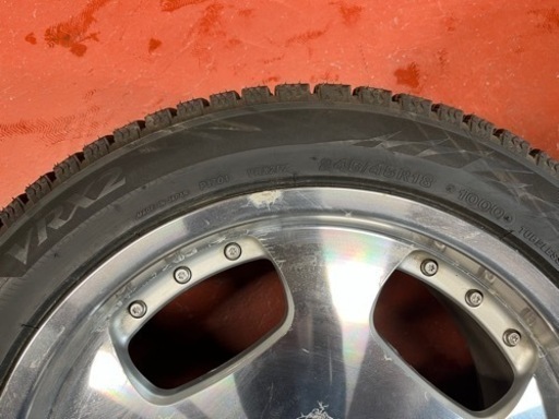 245/45R18  ヒゲ付き溝9ミリ2019年ブリヂストンVRX2デッドストック　30セルシオに　アルミホイール18×8j  +37  PCD114.3×5　取りにお越しくださる方に　桜花自動車