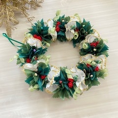 出張レッスン　柊のクリスマスリースの画像