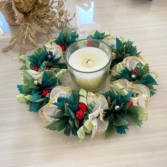 出張レッスン　柊のクリスマスリース