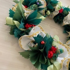 出張レッスン　柊のクリスマスリースの画像