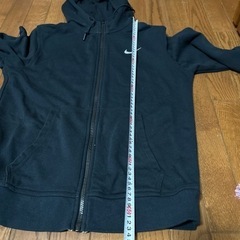 【NIKE】ナイキ スウェットパーカー フルジップ スウッシュ ブラック 黒 Mの画像