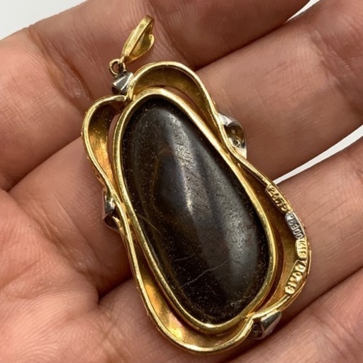 K18 pt900 ボルダー　オパールペンダント　21.75ct ダイヤモンドペンダント　12.6g
