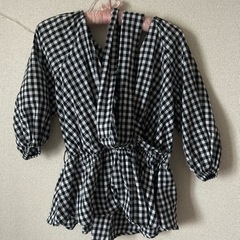 【美品】チェックトップス