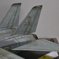 プラモデル完成品 1/48 F-14A トムキャット　電飾ジオラマの画像