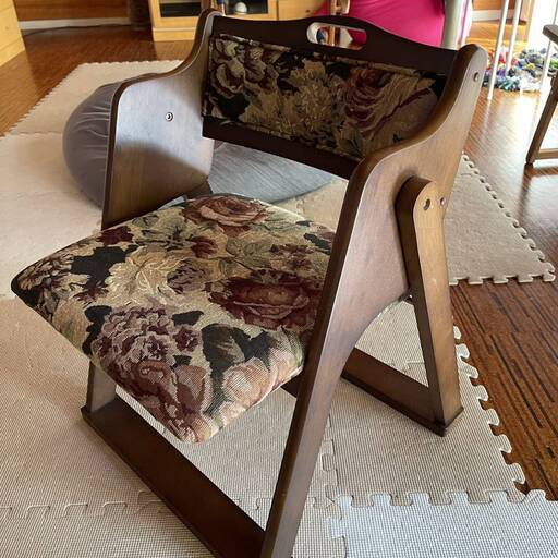 萩原 折りたたみチェア VC-7946 椅子 ストッパー付 天然木和風折りたたみ椅子 座椅子