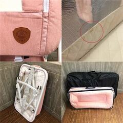 ss5660　折りたたみベビーベッド＆ドッカトットセット　ピンク系　添い寝ベッド　キャスター付き　蚊帳付き　ゆりかご　かわいい　折畳式　DOCKATOT Deluxe　小花柄　ベッドインベッド　チューブクッション　持ち運び　コンパクト　帰省　旅行の画像